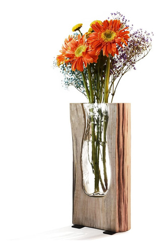 Jarrón De Madera, Ulif Para Flores Para Plantas Vivas, Decor