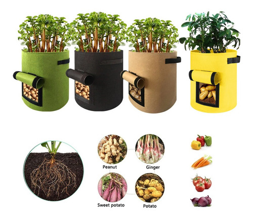 Vaso Planta Crescer Bolsas Casa Jardim 10 Galão 4 Pcs