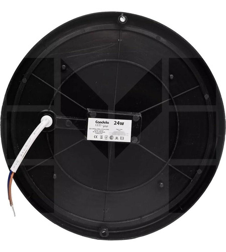 Plafon Negro Tortuga Redondo 24w Led Fria Exterior Candela