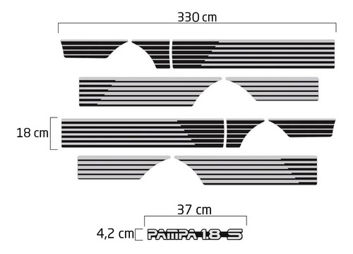 Imagem 6 de 6 de Kit Faixa Ford Pampa 1994 Adesivo Lateral Modelo Original