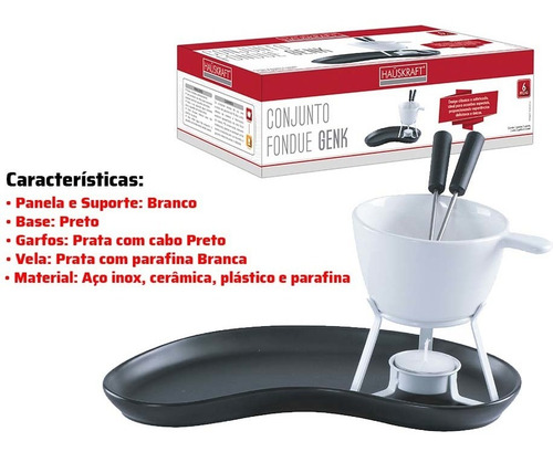 Imagem 3 de 6 de Conjunto Para Fondue Base Cerâmica 6 Peças Genk Hauskraft
