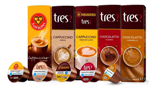 Kit Bebidas Cremosas Definido - 50 Cápsulas 3 Três Corações