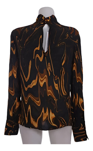 Blusa Marmoleada Con Botones Forrados Mango (Usado)