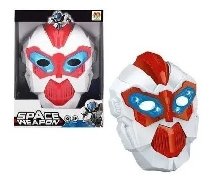 Máscara De Robô Space Weapon Brinquedo Infantil Com Som Luz 