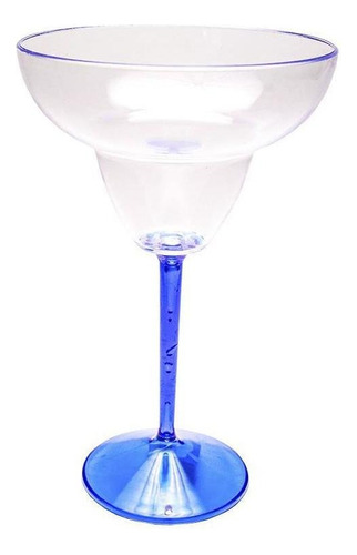 Kit 6 Taças Coupe Margarita Acrílico 350ml Azul Royal