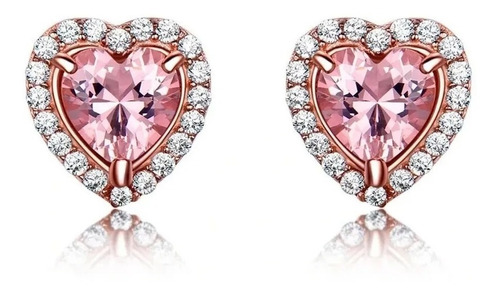 Aretes Pendientes Plata 925 Baño Oro Con Gema De Morganita