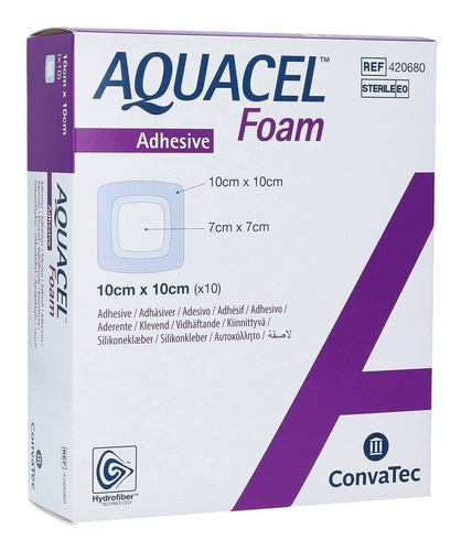 Caja Aquacel Foam Aposito De Espuma Convatec  X 10  Deltamed