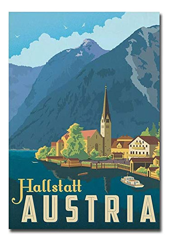 Imán Para Nevera De Austria Hallstatt Travel, Arte Vintage,