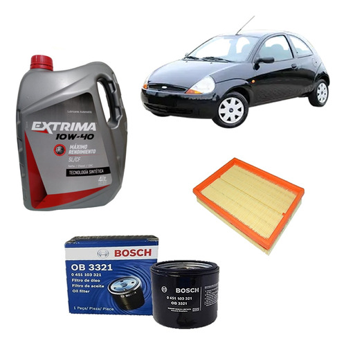 Kit 3 Filtros Ford Ka 1.0 1.6 97/07 Aceite 10w40 4lts