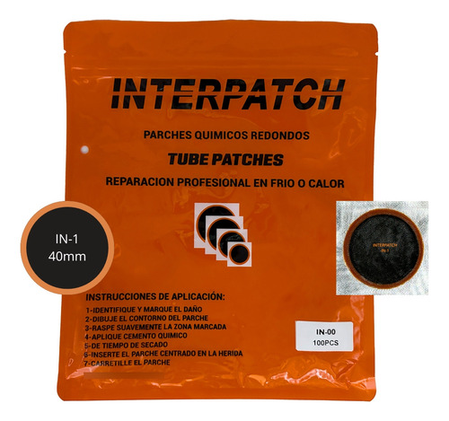 Parche Redondo Vulcanizado En Frio Interpatch 40mm In-1