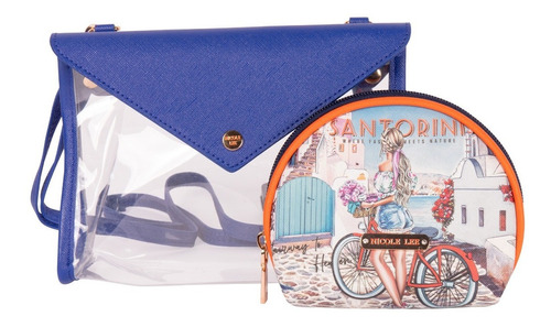 Bolsa Cruzada Nicole Lee Con Cosmetiquera Estampada Ss22 Color Stairway To Heaven