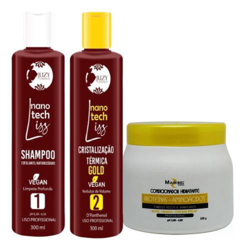 Kit Progressiva Cristalização Gold 300ml + Cond Aminoacidos