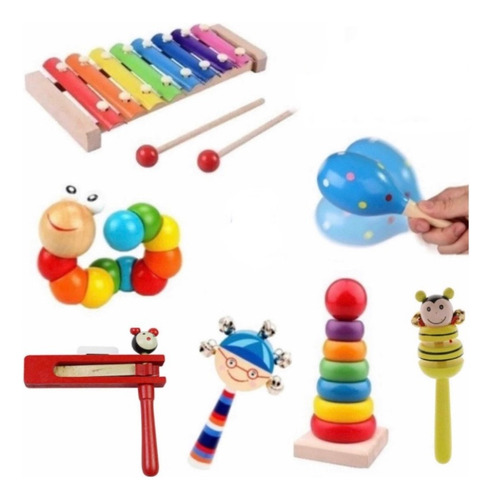 Juguetes De Estimulación Didacticos De Madera Para Niños X7 