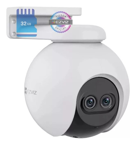 Camara Ip Wifi Ezviz C8pf Con Movimiento + Microsd De 32gb Color Blanco/Negro