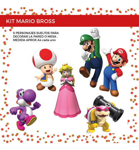 Kit Mario Bross Para Cumpleaños Listo Para Usar