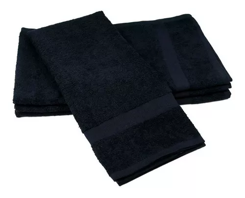 Pack 24 Toallas Negras Para Peluquería 100% Algodón 45x70cm