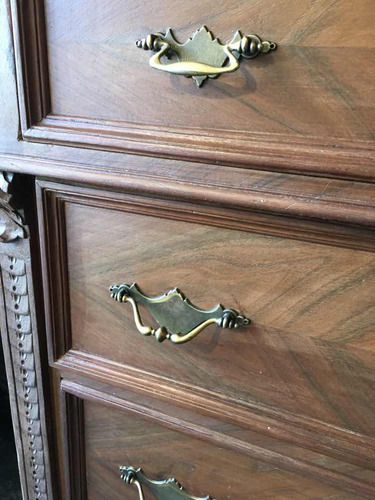 Cómoda Cajonera Antigua Alta Con Mármol Estilo Colonial (Usado)