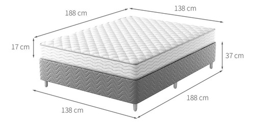 Cama Box Com Colchão Casal Howie Espuma D33 (17x138x188) ... Cor Branco