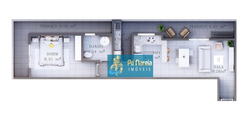 Imagem 6 de 13 de Apartamento Com 1 Dormitório À Venda, 41 M² Por R$ 195.000,00 - Canto Do Forte - Praia Grande/sp - Ap1230