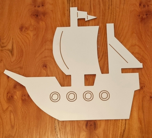 Figura Barco Marinero Decorativo 35cm Laminado 100%pintable 