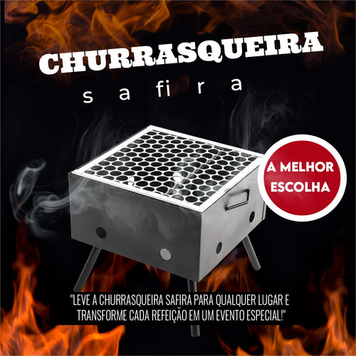 Churrasqueira Safira Alta Durabilidade E Resistencia Pratica Cor Preto