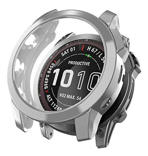 Funda Para Garmin Fenix 7x Sapphire Solar - Plateado