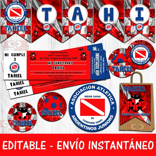 Kit Imprimible Candy Argentinos Juniors Fútbol 100% Editable