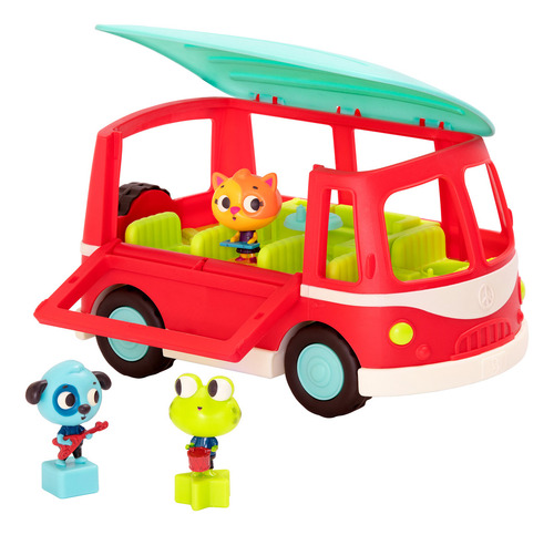 Banda Musical En Bus 3 Figuras Luces Y Sonidos Land Of B Color Rojo Personaje Bus Musical