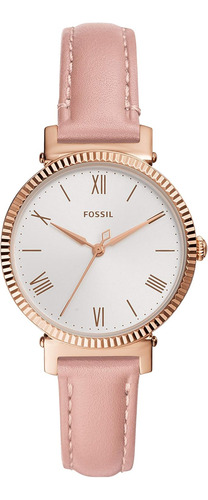Reloj Analógico Fossil, Para Mujer, Acero Inoxidable, 34mm