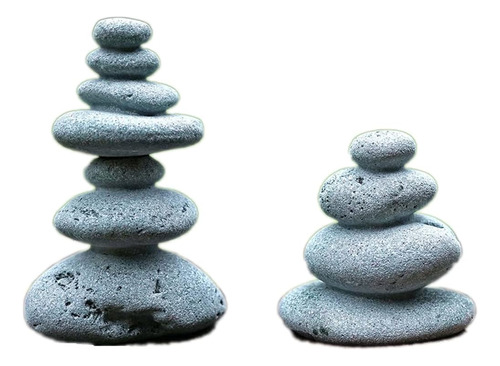 Sdeetesamjun 2 Pcs Zen Apilando Piedras, Rocas Hechas A Mano