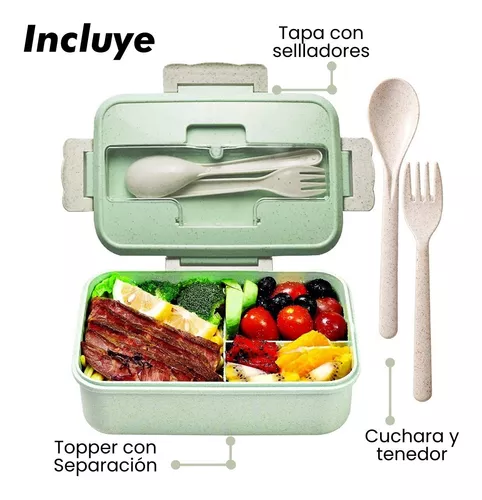 Lonchera Topper Ecologico Box Lunch Con Cubierto Fiambrera