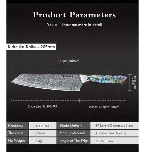 Cuchillo De Chef Acero Damasco