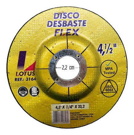 Disco De Desbaste 4. 1/2'' 115mm X 22.2mm Lotus 3164
