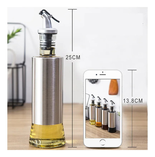 Set De 3pz Botella Antigoteo Para Aceite Vinagre De 320 Ml
