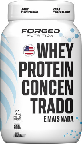 Whey Protein Concentrado 900g C/ Stevia 0% Corante - Forged Sabor Natural