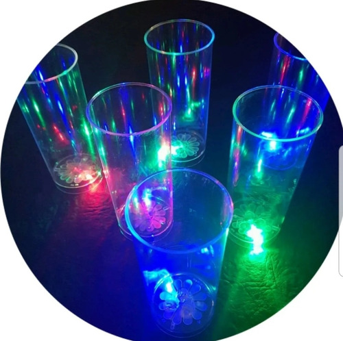 10 Vasos Trago Largo Luminosos Luz Led ! Fiestas , 15 Años