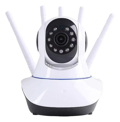 Camara De Seguridad Wifi Ip 1080p 5 Antenas Vision Nocturna Color Blanco