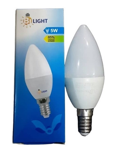 Bombillo Led 5w Tipo Vela E14 Luz Blanca Marca Bj Light