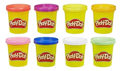 Massinha Play Doh Kit Com 8 Potes Hasbro Cores Variadas