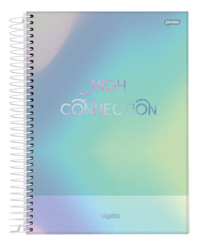 Caderno Espiral Holográfica High Jandaia 10 Matérias 160 Fls