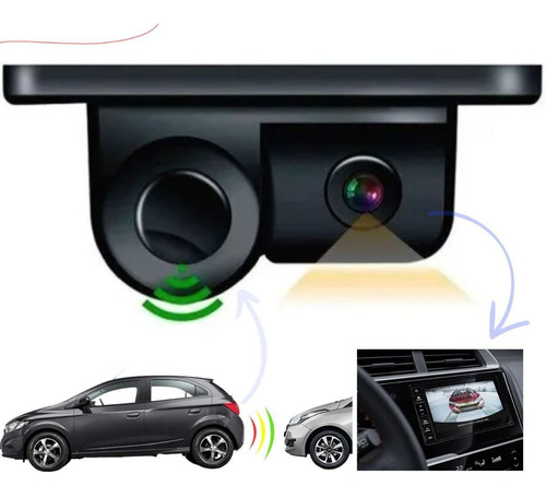 Sensor De Estacionamento 2x1 Camera De Re Para Multimidia