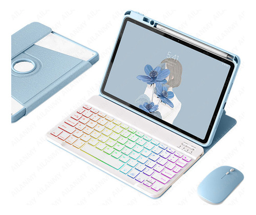 Capa Rotação 360 C/teclado Rgb+mouse Para iPad 10th Gen 10.9