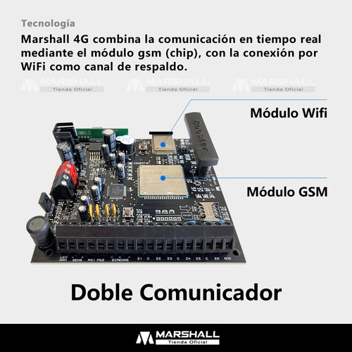 Kit Alarma Inalámbrica Marshall 4g Wifi Casa Sirena Interior Blanco