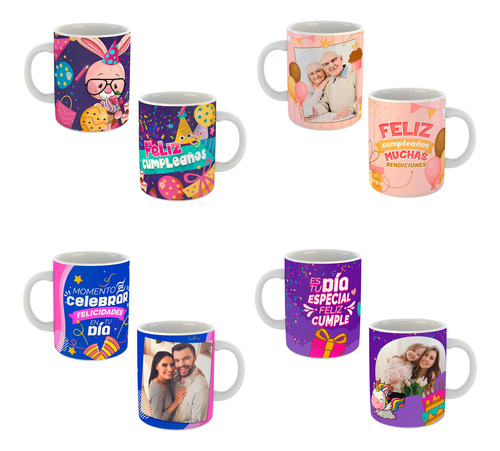 12 Plantillas Editables Para Sublimar Tazas De Cumpleaños