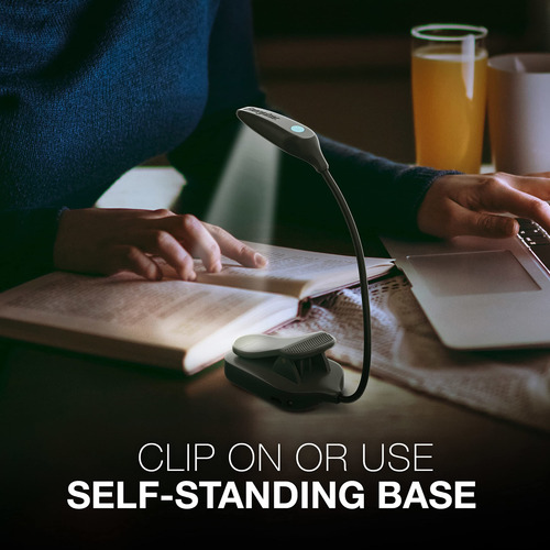 Luz Led Recargable Para Libro Flexible 3 Modos Con Clip