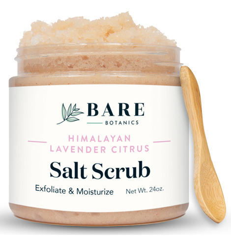 Bare Botanics - Exfoliante Para El Cuerpo De Sal Orgánica,.