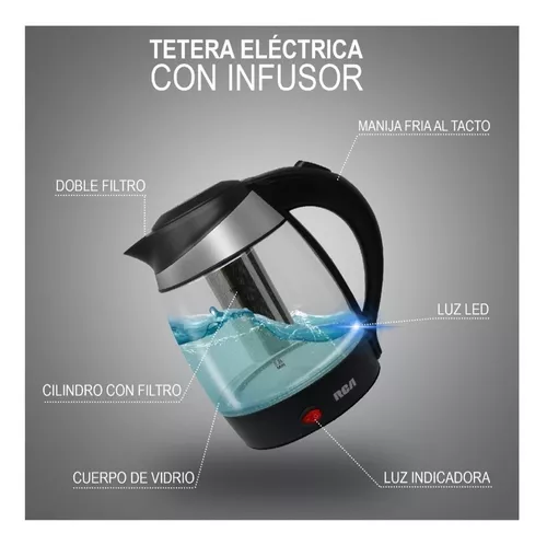 Tetera Eléctrica RCA de Vidrio 1.8 Litros