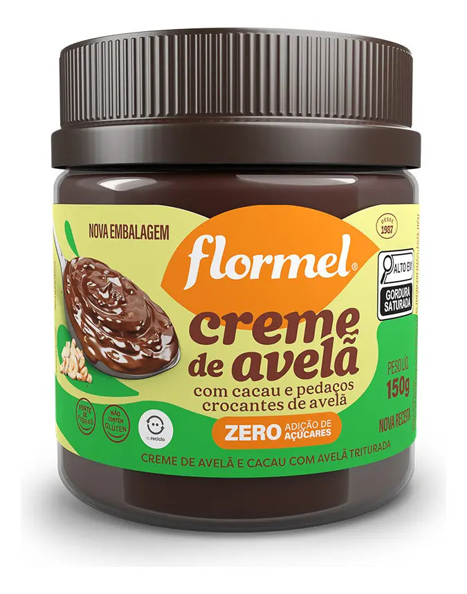 Creme de Avelã com Cacau e Avelã Crocante Flormel Pote 150g