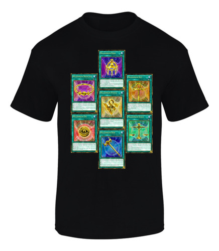 Camiseta Manga Corta Cartas Yu-gi-oh Series Black Xgt