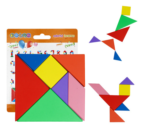Tangram Didáctico Madera Educativo Rompecabezas 10 Cm Kids